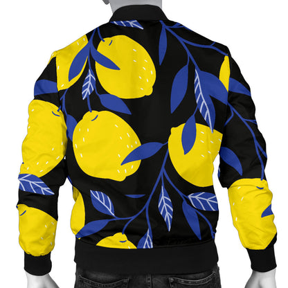 Lemon Pattern Print Design LM01 Men Bomber Jacket