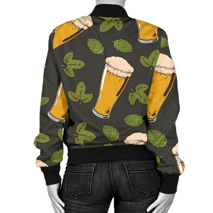 Beer Iris Pattern Print Design 02 Women's Bomber Jacket
