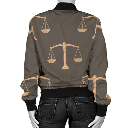 Libra Pattern Print Design 01 Women's Bomber Jacket