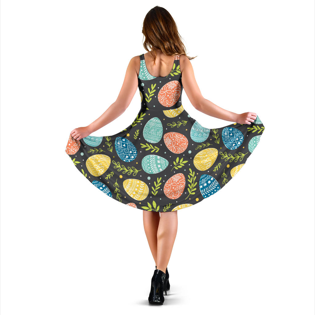 Easter Eggs Pattern Print Design RB01 Midi Dress