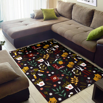 Gardening Pattern Print Design G05 Area Rugs