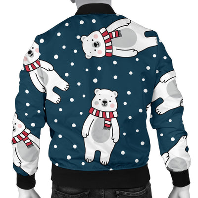 Polar Bear Pattern Print Design PB05 Men Bomber Jacket