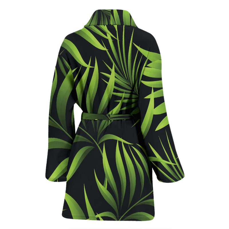 Palm Leaves Pattern Print Design PL07 Women Bathrobe