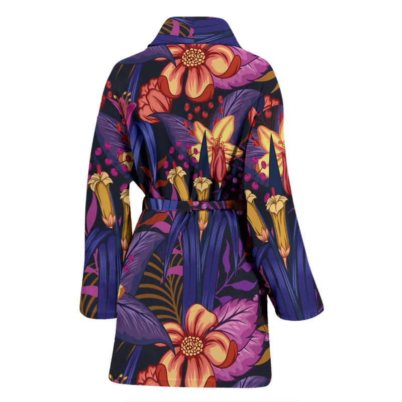 Lily Pattern Print Design LY016 Women Bathrobe