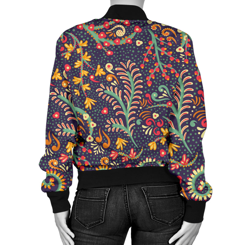 Bohemian Pattern Print Design 08 Women's Bomber Jacket