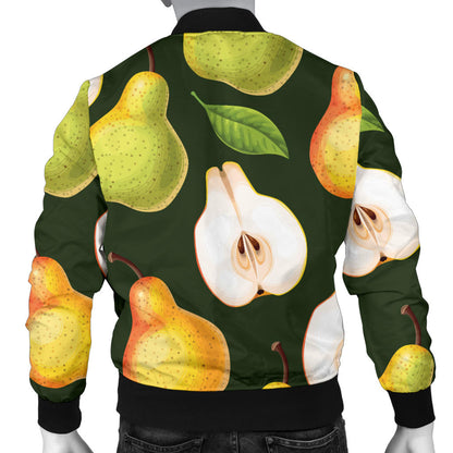 Pear Pattern Print Design PE06 Men Bomber Jacket