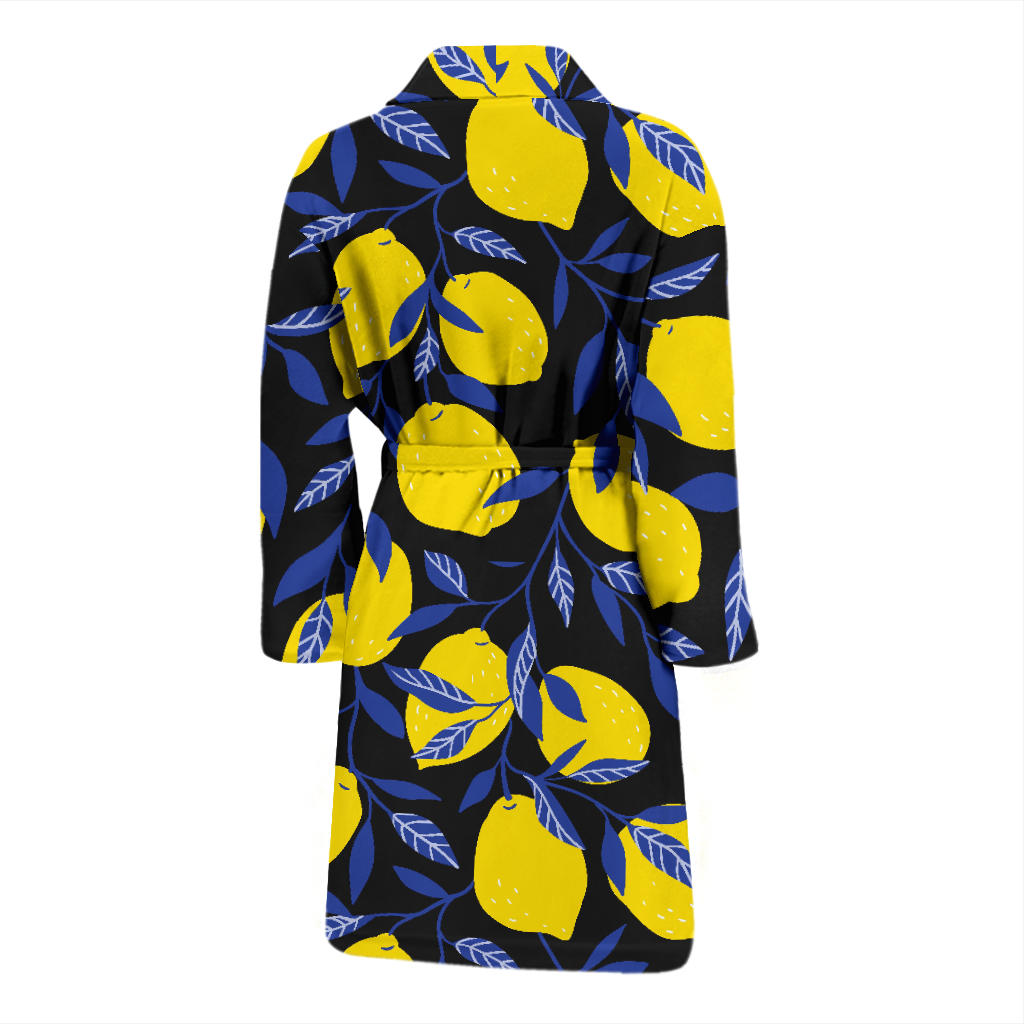 Lemon Pattern Print Design LM01 Men Bathrobe