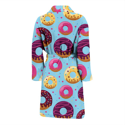 Donut Pattern Print Design DN07 Men Bathrobe