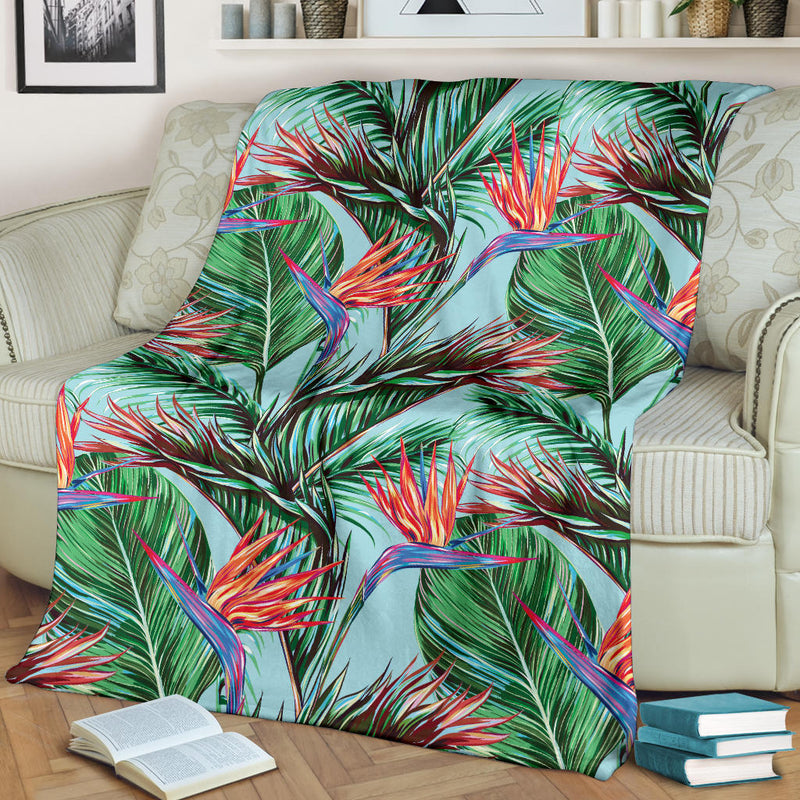 Bird Of Paradise Pattern Print Design BOP01 Fleece Blanket