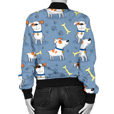 Bull Terriers Pattern Print Design 04 Women's Bomber Jacket