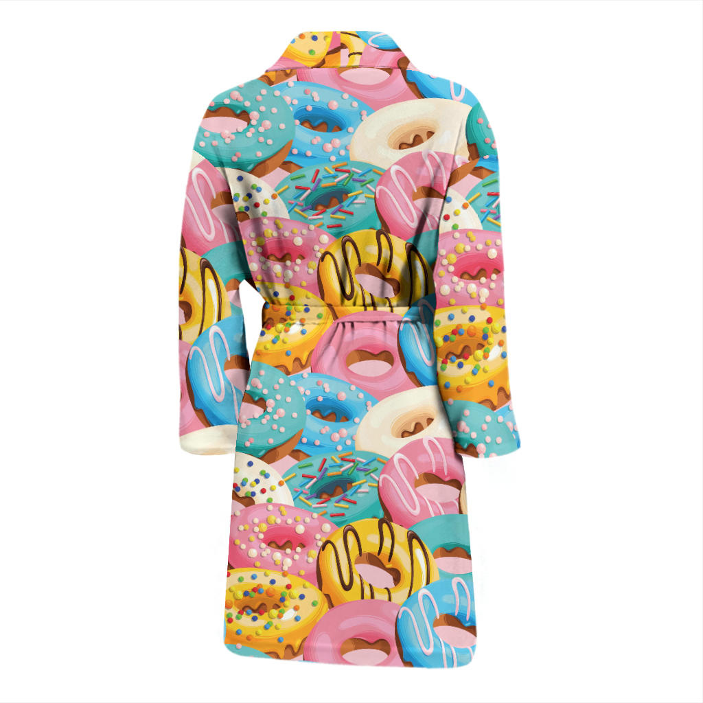 Donut Pattern Print Design DN01 Men Bathrobe