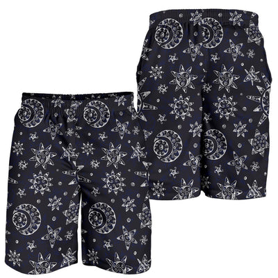 Sun Moon Pattern Mens Shorts