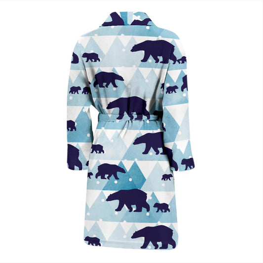 Bear Pattern Print Design BE01 Men Bathrobe