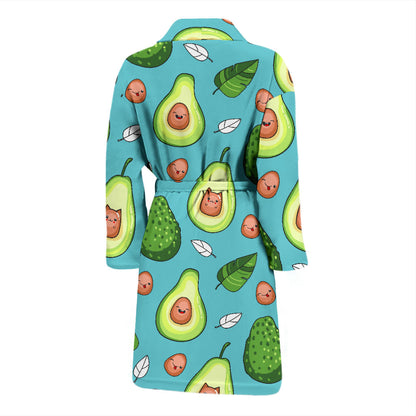 Avocado Pattern Print Design AC05 Men Bathrobe