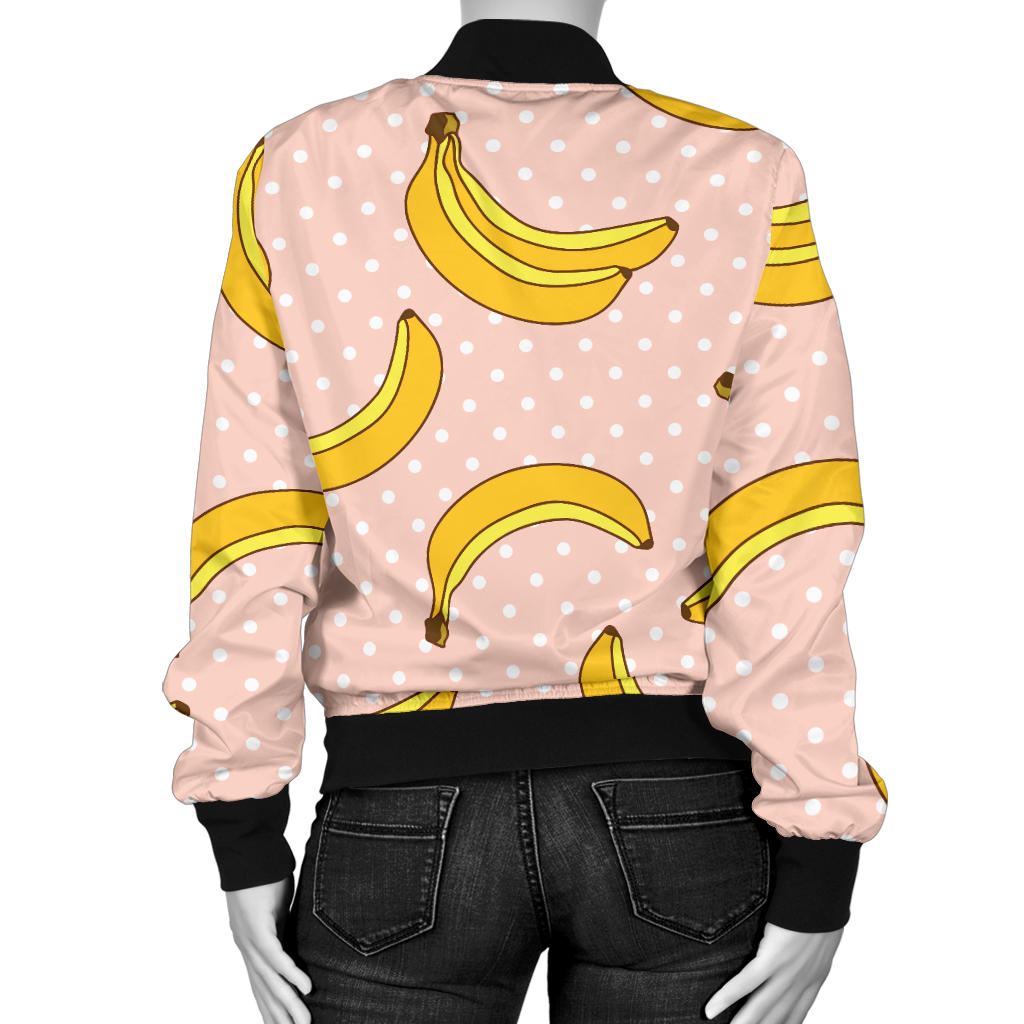 Banana Pattern Print Design BA06 Women Bomber Jacket