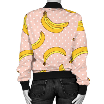 Banana Pattern Print Design BA06 Women Bomber Jacket