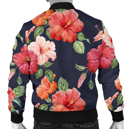 Tropical Flower Pattern Print Design TF020 Men Bomber Jacket