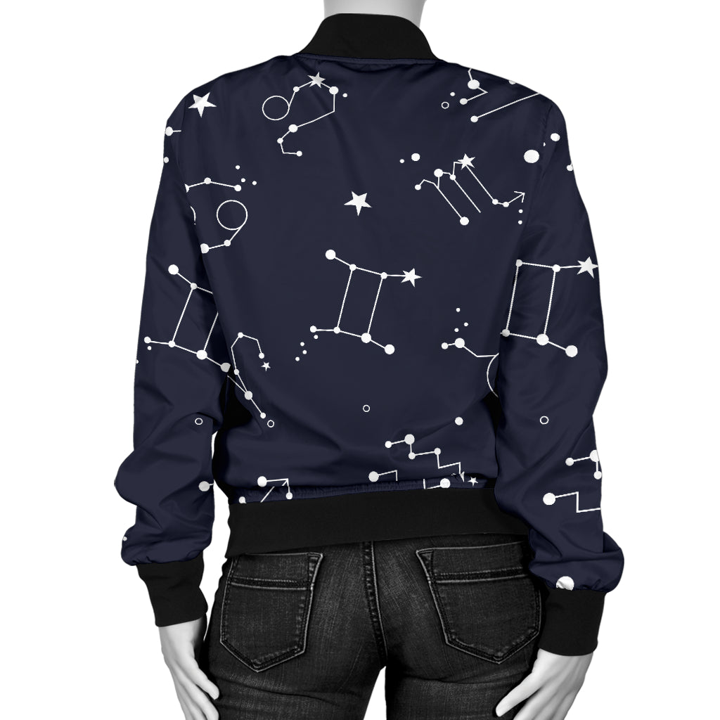 Constellation Pattern Print Design 05 Women's Bomber Jacket