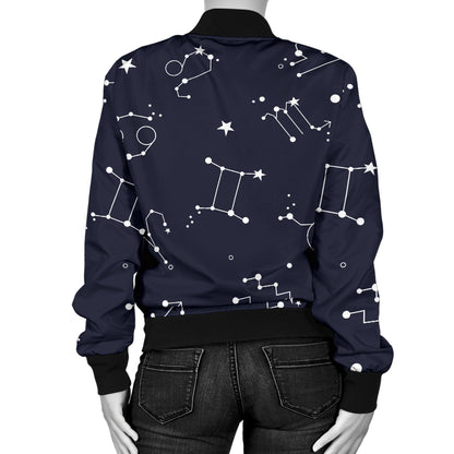 Constellation Pattern Print Design 05 Women's Bomber Jacket