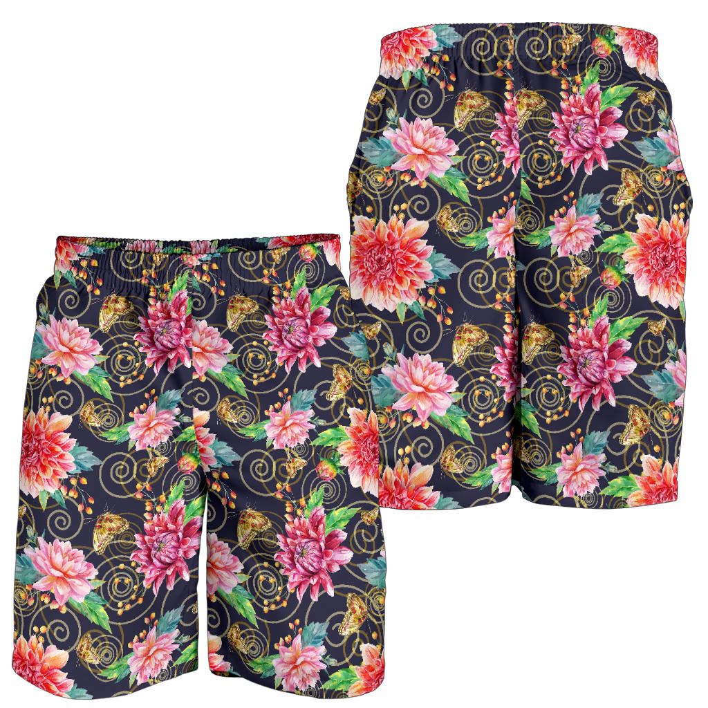 Dahlia Pattern Print Design DH02 Mens Shorts