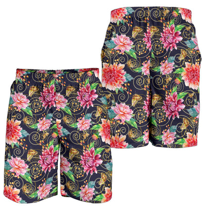Dahlia Pattern Print Design DH02 Mens Shorts