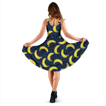 Banana Pattern Print Design BA09 Midi Dress