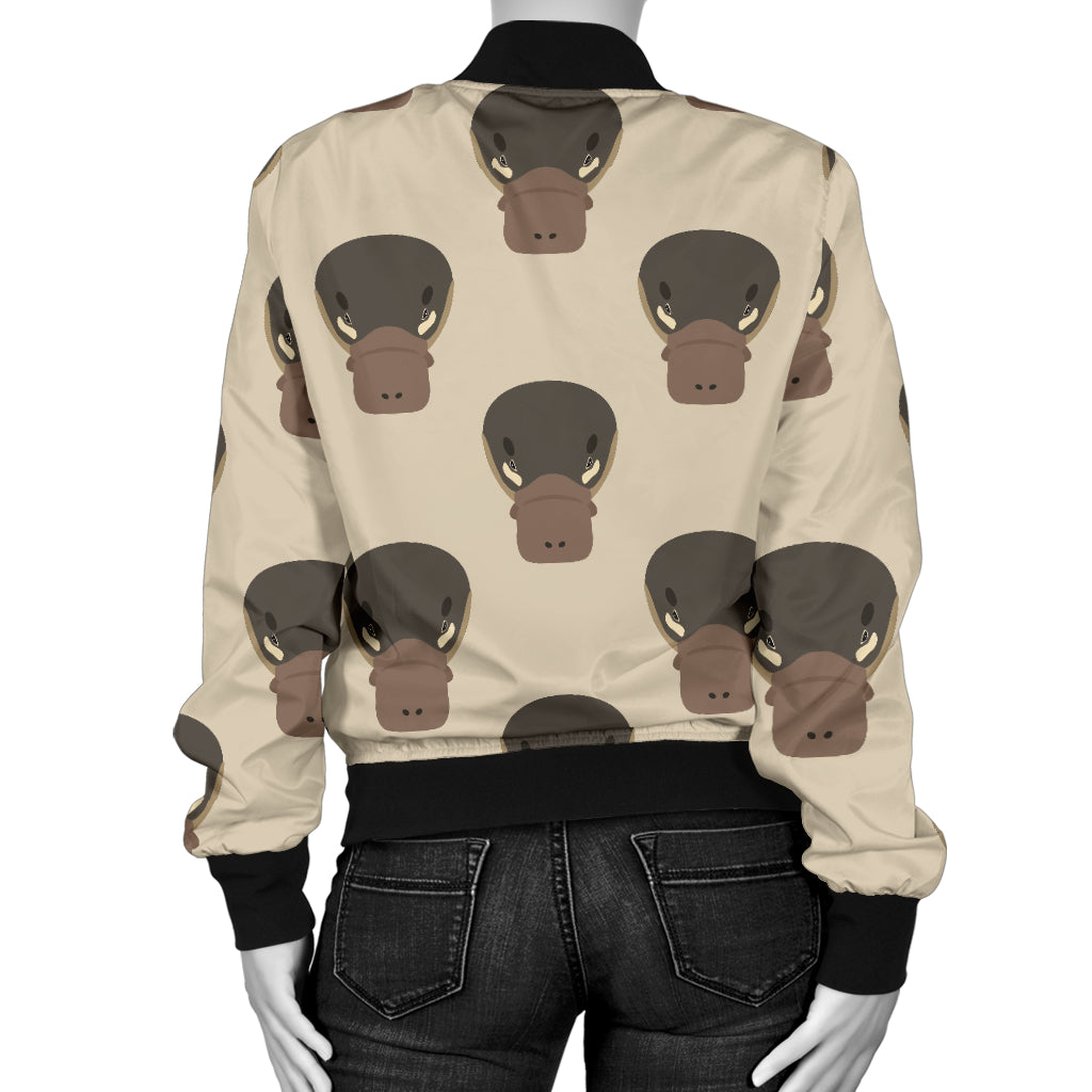 Platypus Pattern Print Design A03 Women's Bomber Jacket