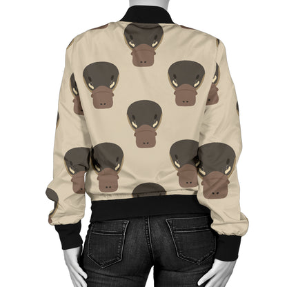 Platypus Pattern Print Design A03 Women's Bomber Jacket