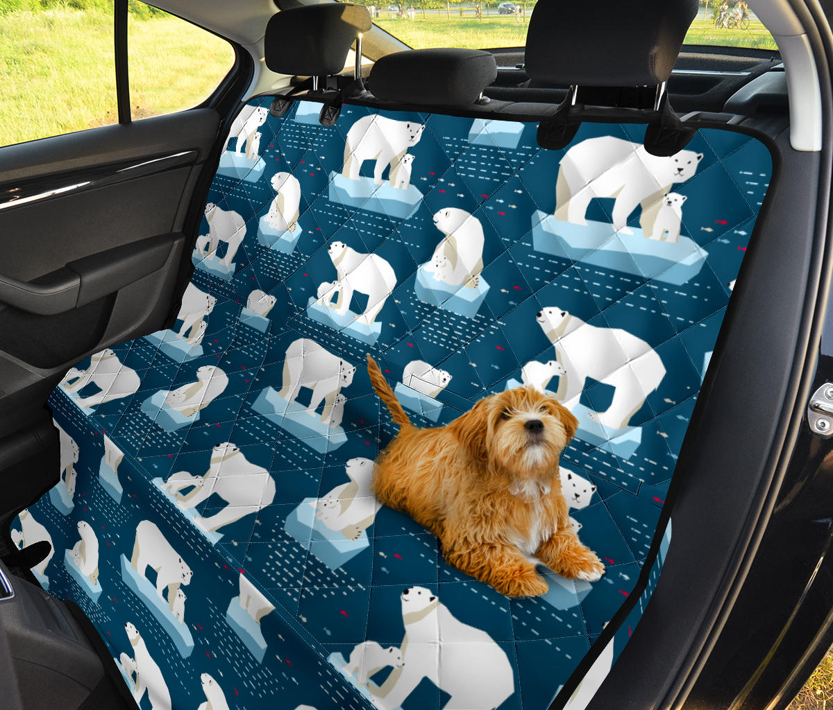 Polar Bear Pattern Print Design PB02 Rear Dog  Seat Cover