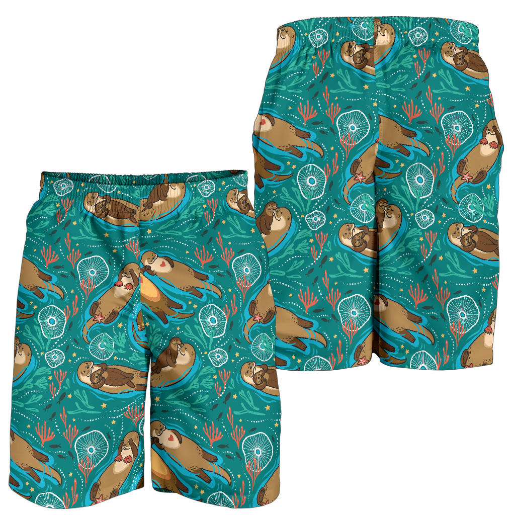 Sea Otter Pattern Print Design 01 Mens Shorts