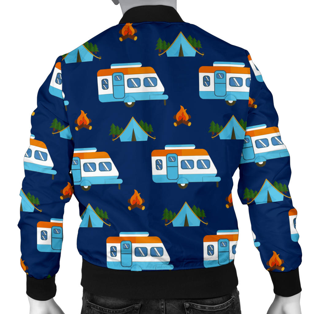 Camper Pattern Camping Themed No 3 Print Men Bomber Jacket