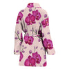 Orchid Purple Pattern Print Design OR04 Women Bathrobe