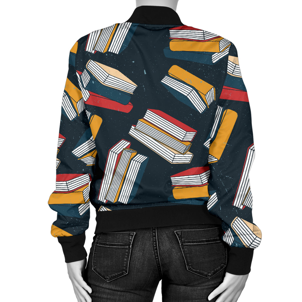 Book Pattern Print Design 07 Women's Bomber Jacket