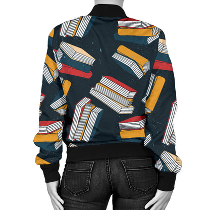 Book Pattern Print Design 07 Women's Bomber Jacket