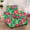 Red Hibiscus Pattern Print Design HB019 Armchair Slipcover