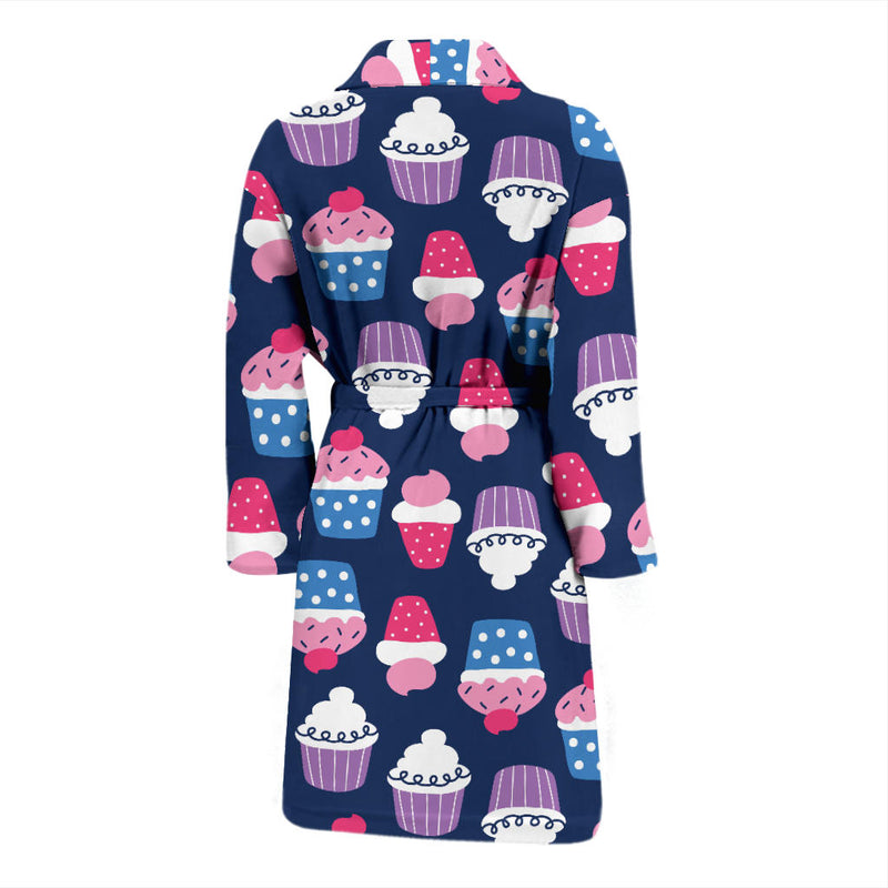 Cupcake Pattern Print Design CP04 Men Bathrobe