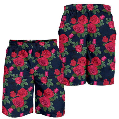 Rose Pattern Print Design A04 Mens Shorts