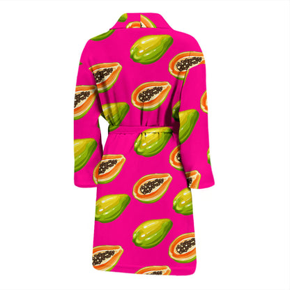Papaya Pattern Print Design PP02 Men Bathrobe