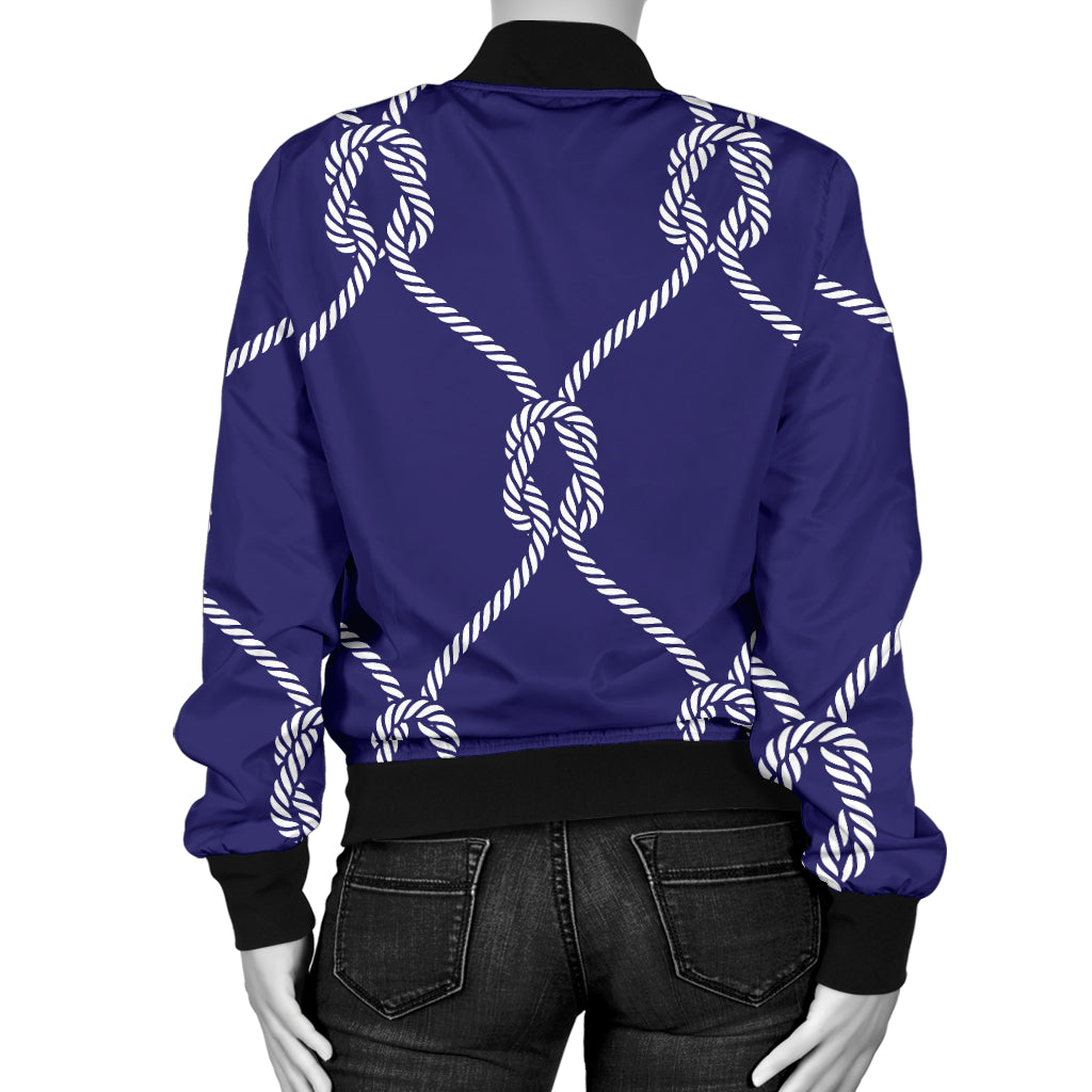 Rope Pattern Print Design A03 Women's Bomber Jacket