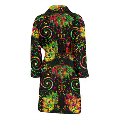 Lotus Boho Pattern Print Design LO09 Men Bathrobe