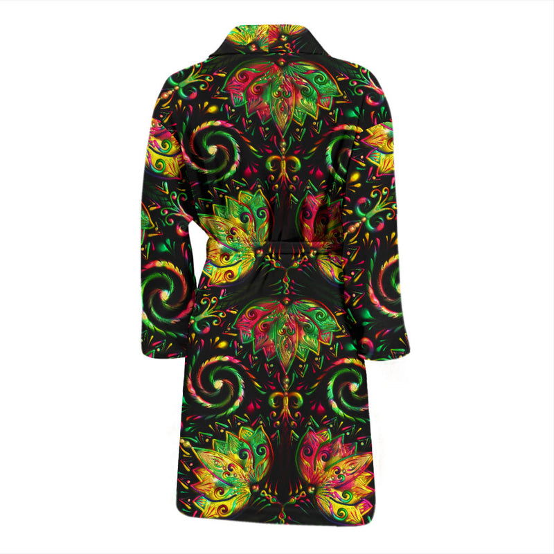 Lotus Boho Pattern Print Design LO09 Men Bathrobe