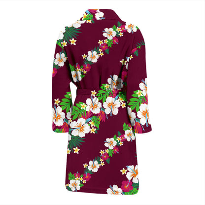 Hawaiian Themed Pattern Print Design H06 Men Bathrobe