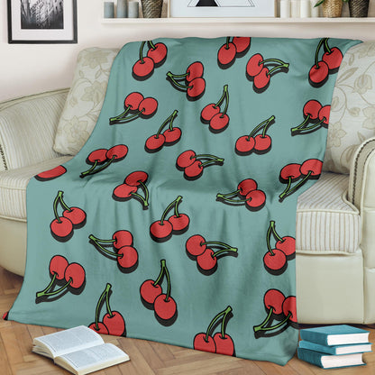 Cherry Pattern Print Design CH03 Fleece Blanket