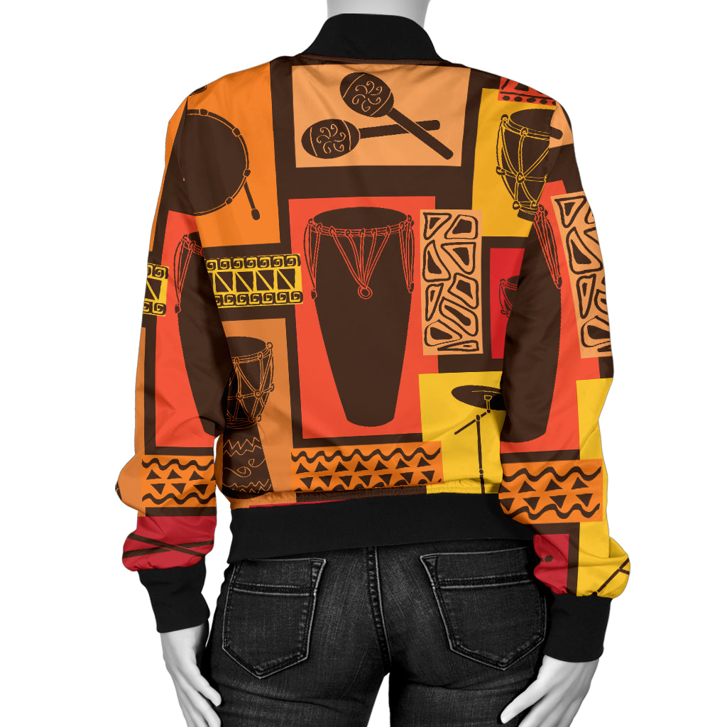 Percussion Pattern Print Design 02 Women's Bomber Jacket