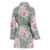 Rose White Pattern Print Design RO012 Women Bathrobe