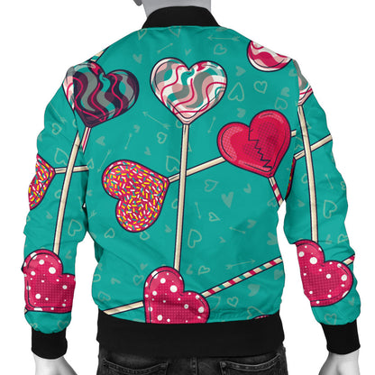 Lollipop Pattern Print Design LL01 Men Bomber Jacket