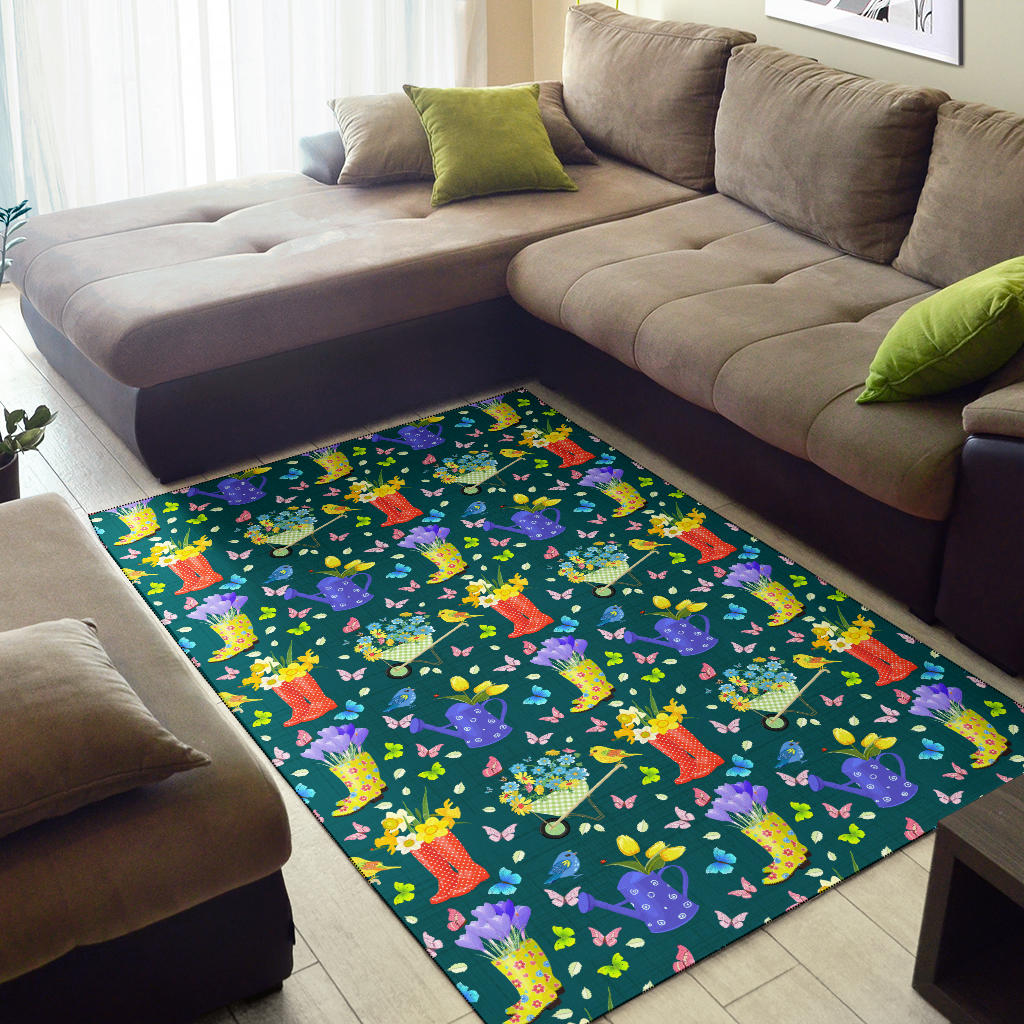 Gardening Pattern Print Design G08 Area Rugs