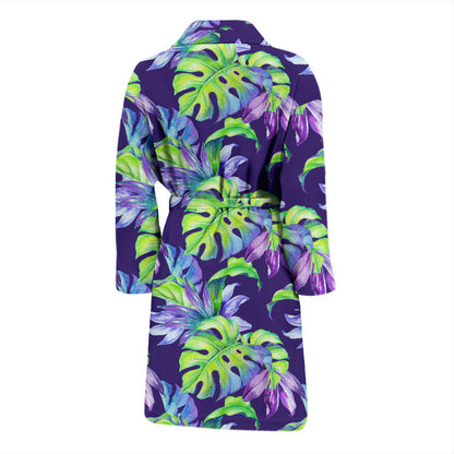 Tropical Flower Pattern Print Design TF019 Men Bathrobe