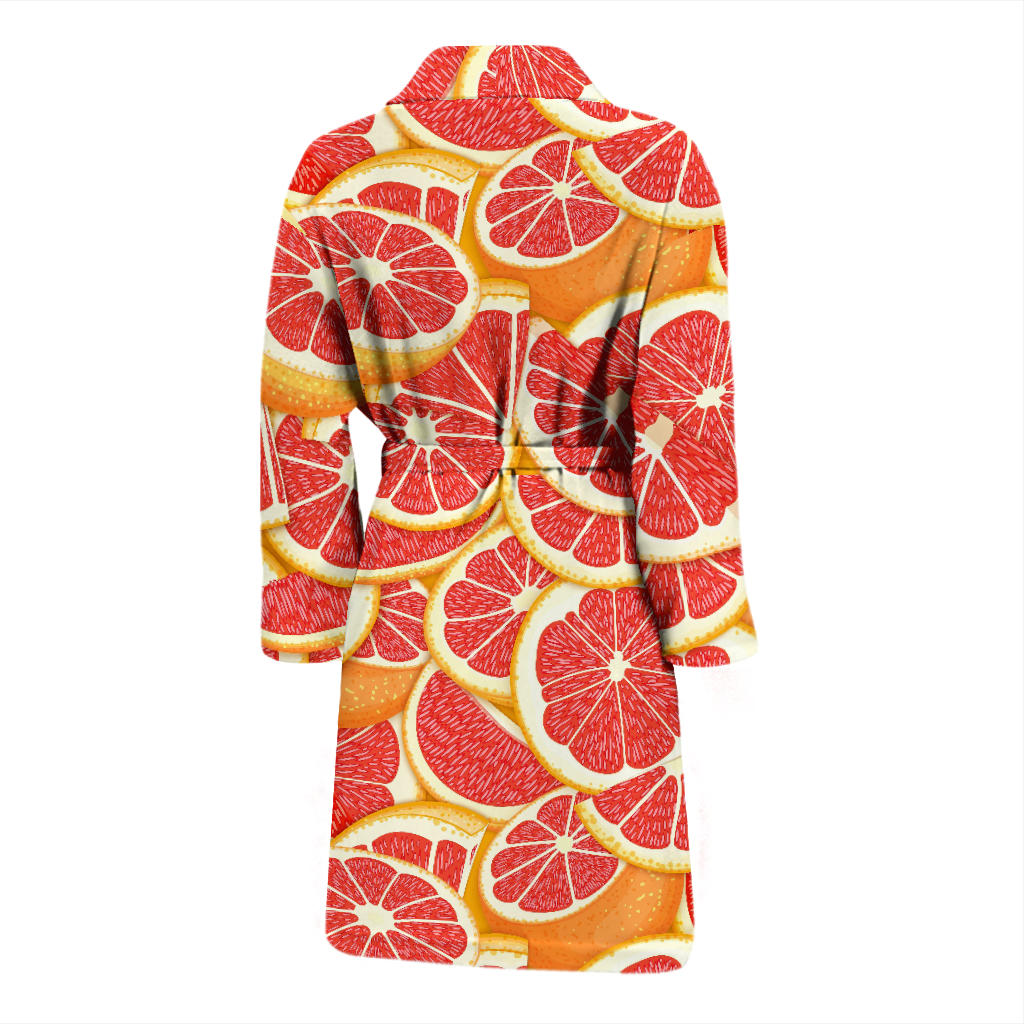 Grapefruit Pattern Print Design GF02 Men Bathrobe