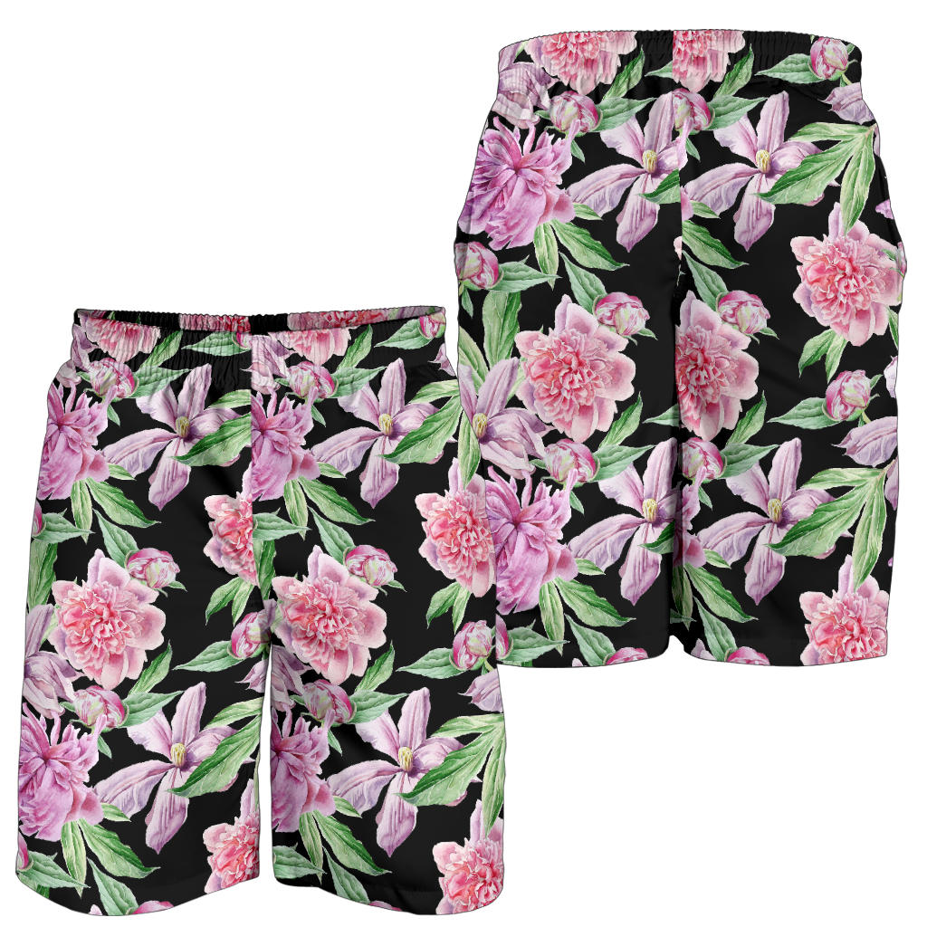 Peony Pattern Print Design PE08 Mens Shorts